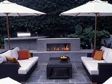 concrete outdoor fireplace