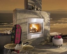 concrete outdoor fireplace