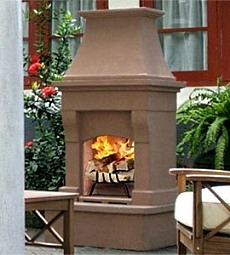 concrete outdoor fireplace