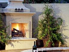 concrete outdoor fireplace