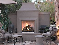 concrete outdoor fireplace