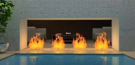 concrete outdoor fireplace