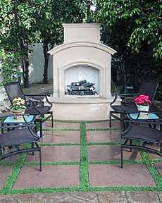 concrete outdoor fireplace
