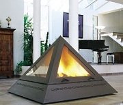 modern fireplace