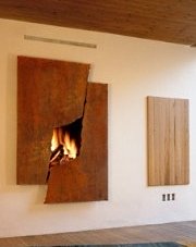 modern fireplace