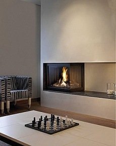 corner fireplace