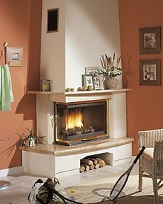 corner fireplace