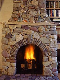 country stone fireplaces