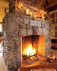 country stone fireplaces