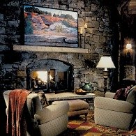 country stone fireplaces