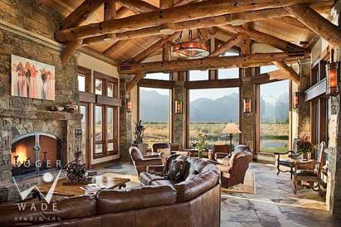 country stone fireplaces