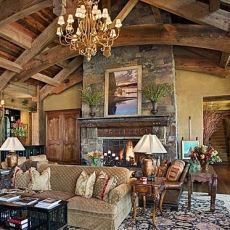 country stone fireplaces