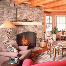 country stone fireplaces