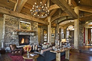 country stone fireplaces