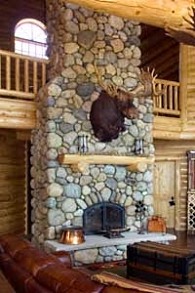 country stone fireplaces