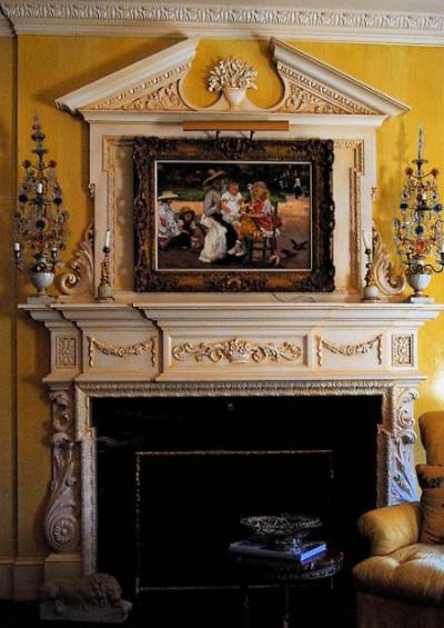 antique fireplace reproduction