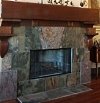 field stone fireplace