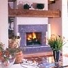 field stone fireplace