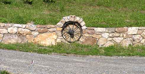 fieldstone fireplace