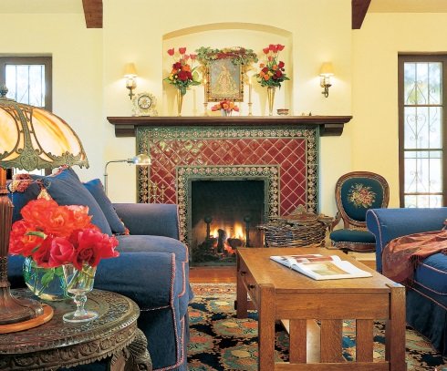 spanish style fireplace