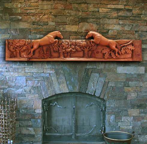 fireplace mantle shelf