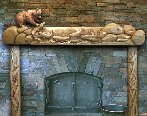 fireplace mantle shelf