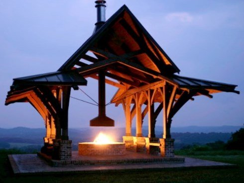 outdoor fireplace