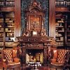 library fireplace