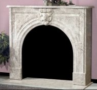 man made stone fireplace