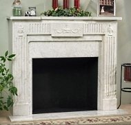 man made stone fireplace