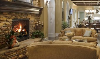 manufactured stone fireplace