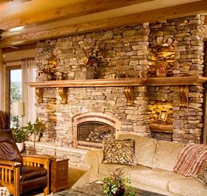 manufactured stone fireplace