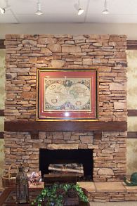 manufactured stone fireplace