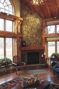 manufactured stone fireplace