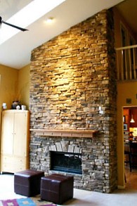 manufactured stone fireplace