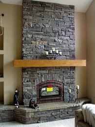 manufactured stone fireplace