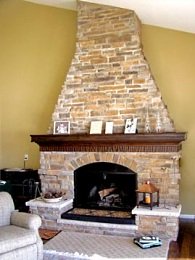 manufactured stone fireplace