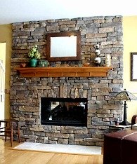 manufactured stone fireplace