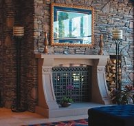 manufactured stone fireplace