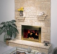 manufactured stone fireplace