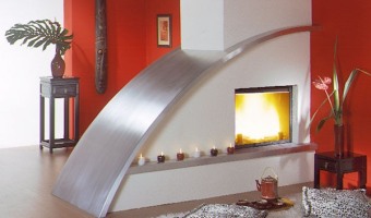 modern fireplace