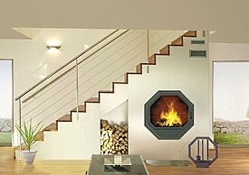 modern fireplace