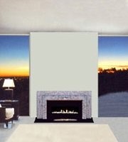 modern fireplace