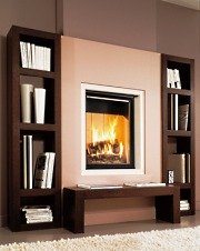 modern fireplace