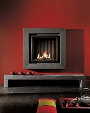 modern fireplace