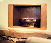 modern fireplace