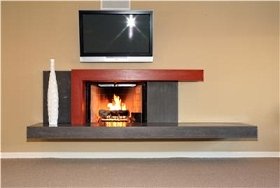 modern fireplace