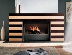 modern fireplace