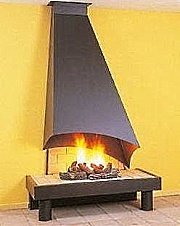 modern fireplace