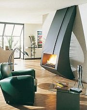 modern fireplace